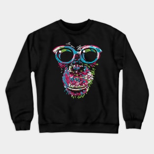 chimpanzee abstract colorful Crewneck Sweatshirt